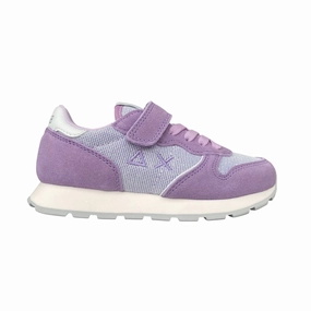 Sun68 scarpa sneakers da ragazza con laccio elastico e strappo Ally Glitter Textile z35403K 24 lilla green shoes