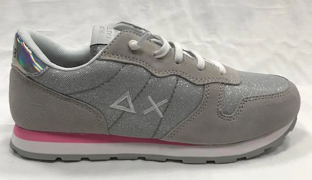 Sun 68 scarpa sneakers da ragazza Ally glitter z30403 06 grigio chiaro Durable Rubber Outsole Hydrolock Water Resistance