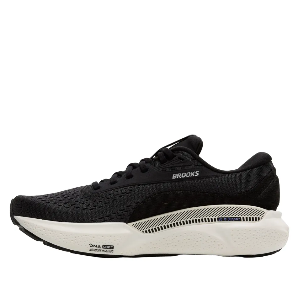 Air   Circulating Impact Resistant Toe Cap Brooks Women's Adrenaline GTS 24 Running Shoes in Ebony/Blue Heron/Silver AW25