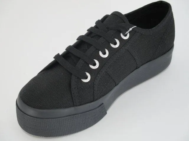Dynamic Lacing Mechanism shoe covers Superga 2730 COTU Full Black S00C3N0 996