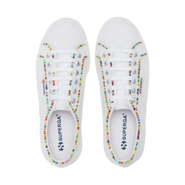 running sock award - ceremony running gear Superga scarpa sneakers da donna 2740 Multicolore Beads S4131FW ATR bianco