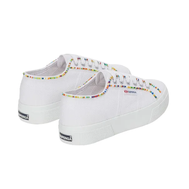 Superga scarpa sneakers da donna 2740 Multicolore Beads S4131FW ATR bianco Fashionable Design