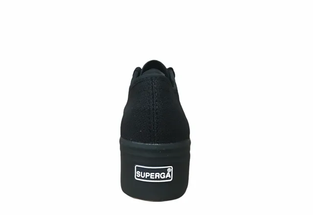 running in a light rail station area shoes Superga scarpa sneakers da donna con zeppa 2790 S9111LW 996 nero