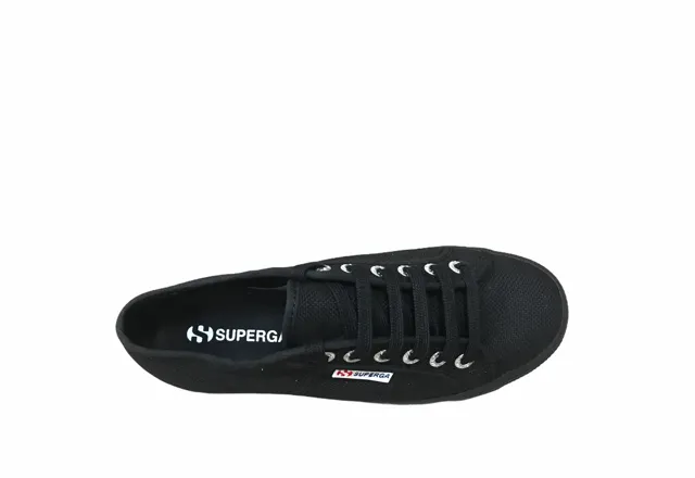 Superga scarpa sneakers da donna con zeppa 2790 S9111LW 996 nero Dynamic Fit Tech