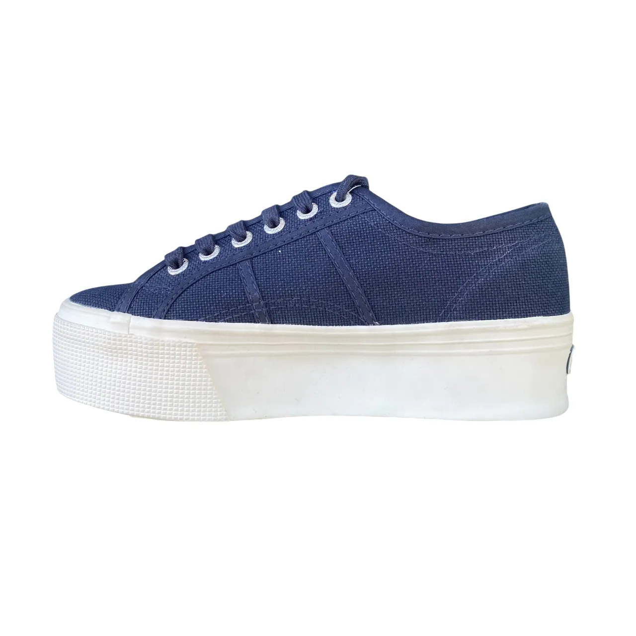 Superga scarpa sneakers da donna con zeppa 2790 S9111LW AO8 blu foam - sole shoes