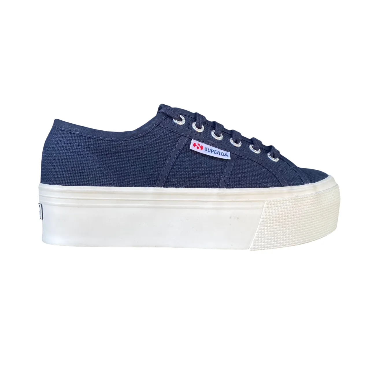 blue shoes Superga scarpa sneakers da donna con zeppa 2790 S9111LW AO8 blu