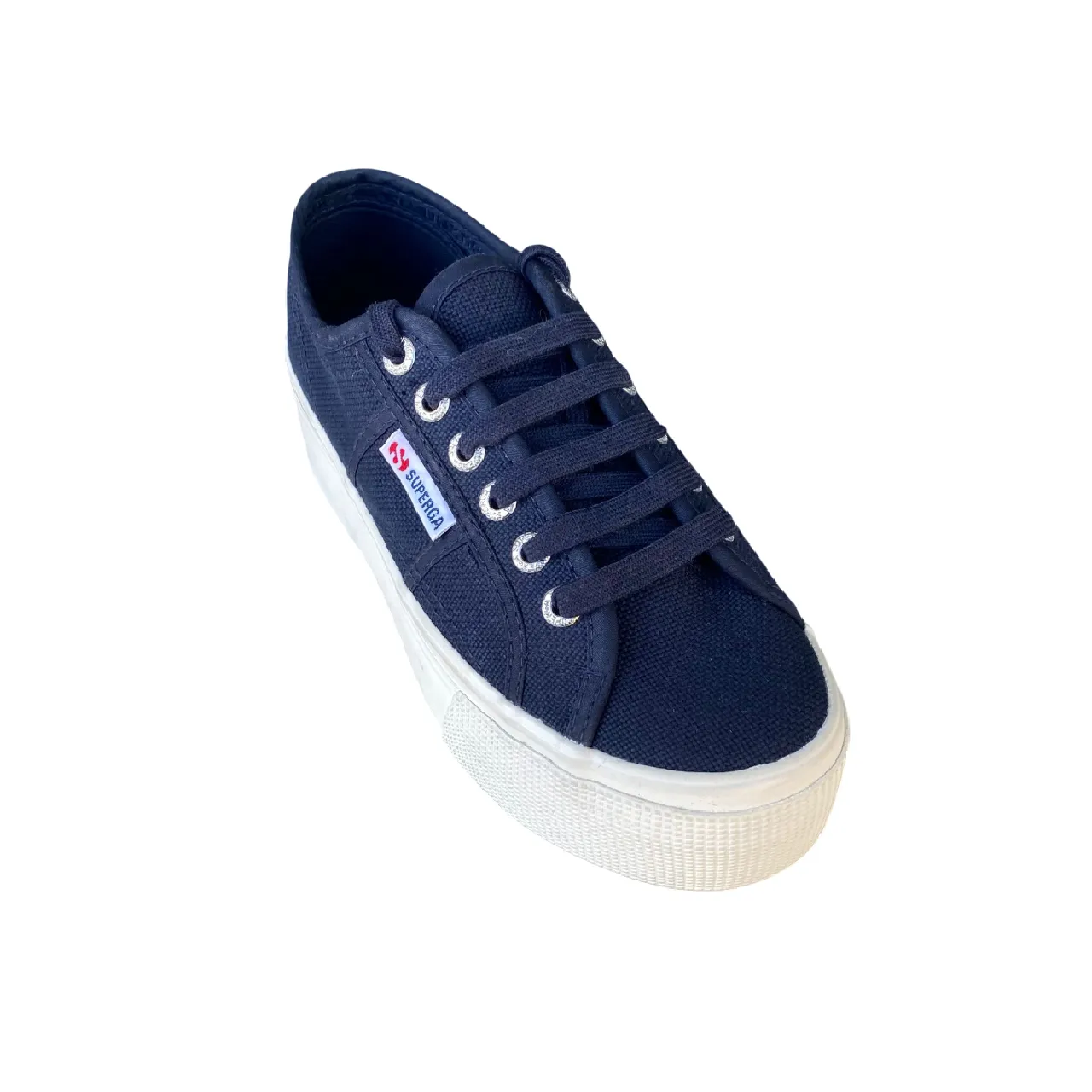 Superga scarpa sneakers da donna con zeppa 2790 S9111LW AO8 blu Variable Density Foam Shock   Absorbing Midsole