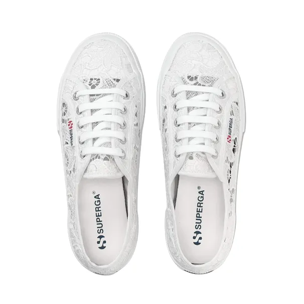 Superga scarpa sneakers da donna in Macrame 2750 S81219W 900 bianco lightweight synthetic shoes Road - approved