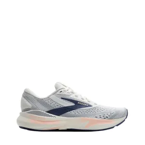 Brooks Women's Adrenaline GTS 24 Running Shoes D Width (Wide Fit) in Grey/Blue Ribbon/Peach SS25 Street Use Orthopedic Footbed