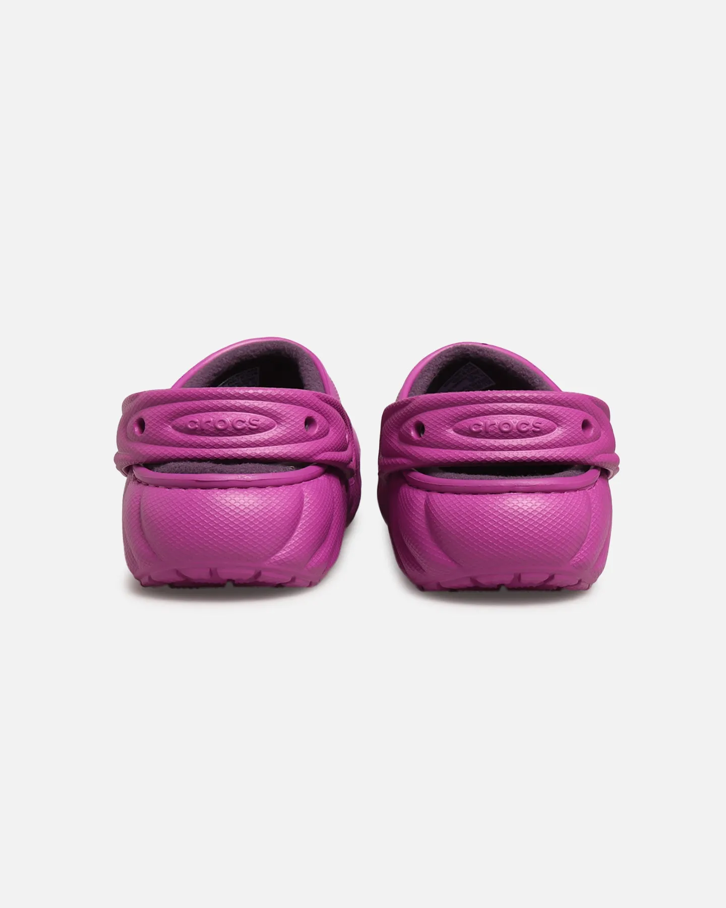 Crocs Classic Lined Over Puff Clog Purple Simple Step Anti Slip Protection