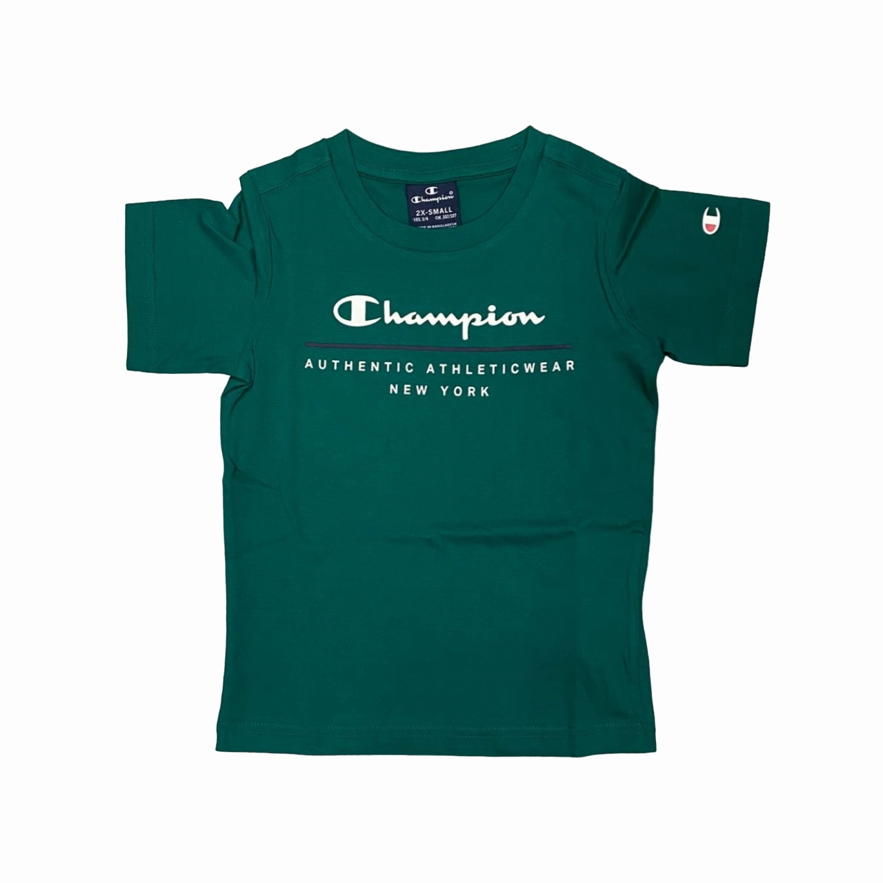 NonIrritatingTags Champion maglietta manica corta da ragazzo con stampa 306696 verde