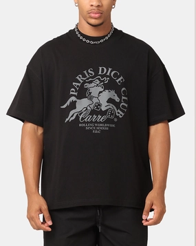 Adult sophistication soft fit Carr?? Stallion Oversized T-Shirt Black