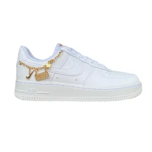 hill running shoes Nike Air Force 1 '07 LX DD1525-100 Bianco/Oro Donna - Sneakers con Catena
