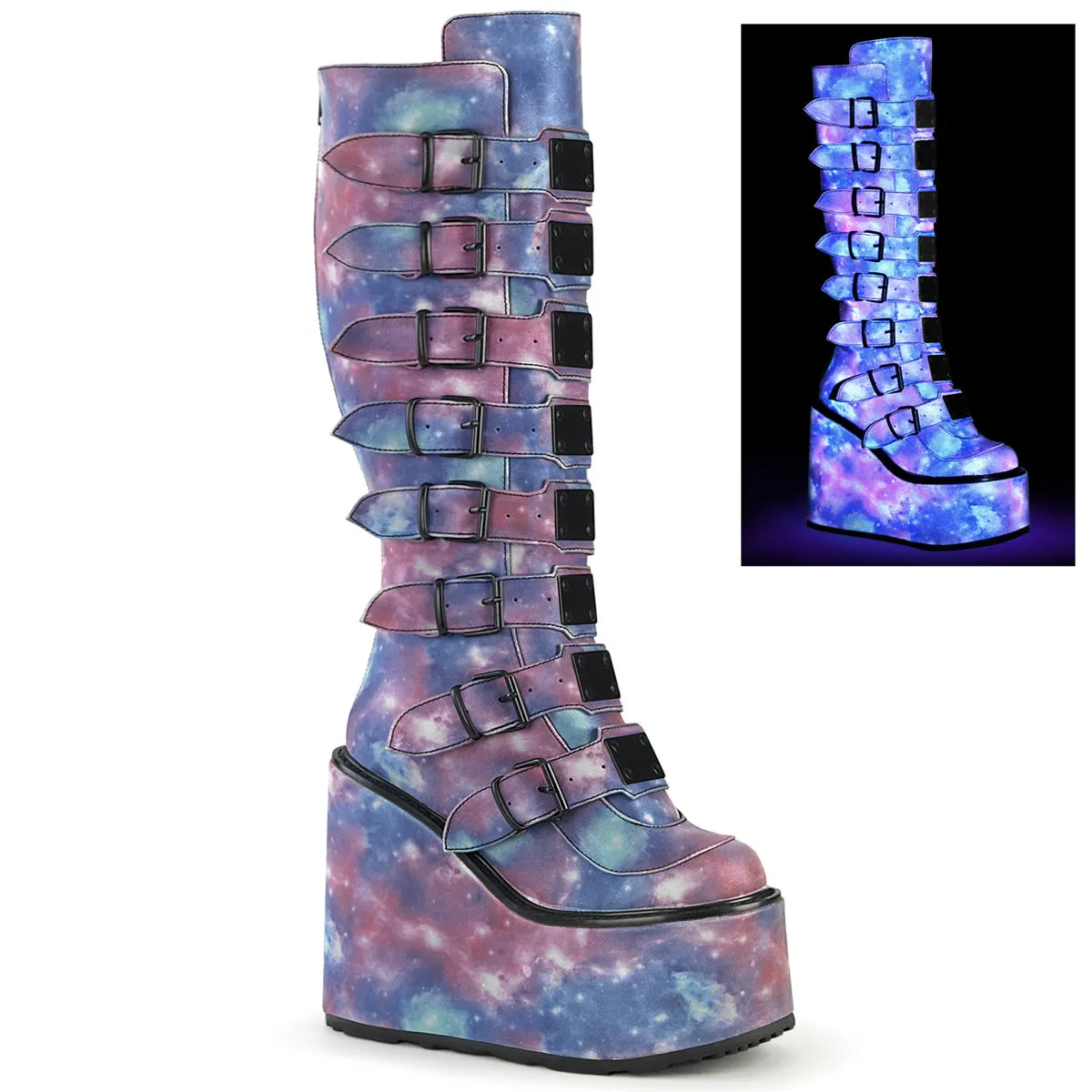 SWING-815 Demoniacult Alternative Footwear Women's Knee High Boots