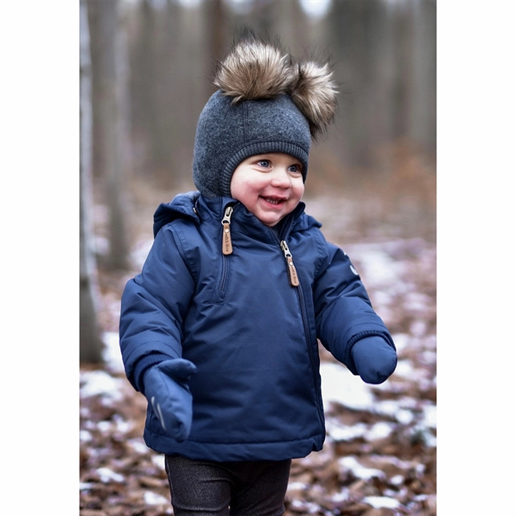 Vegan Safe Neutral Tone Mikk-Line Nylon Baby Jacket Blue Nights