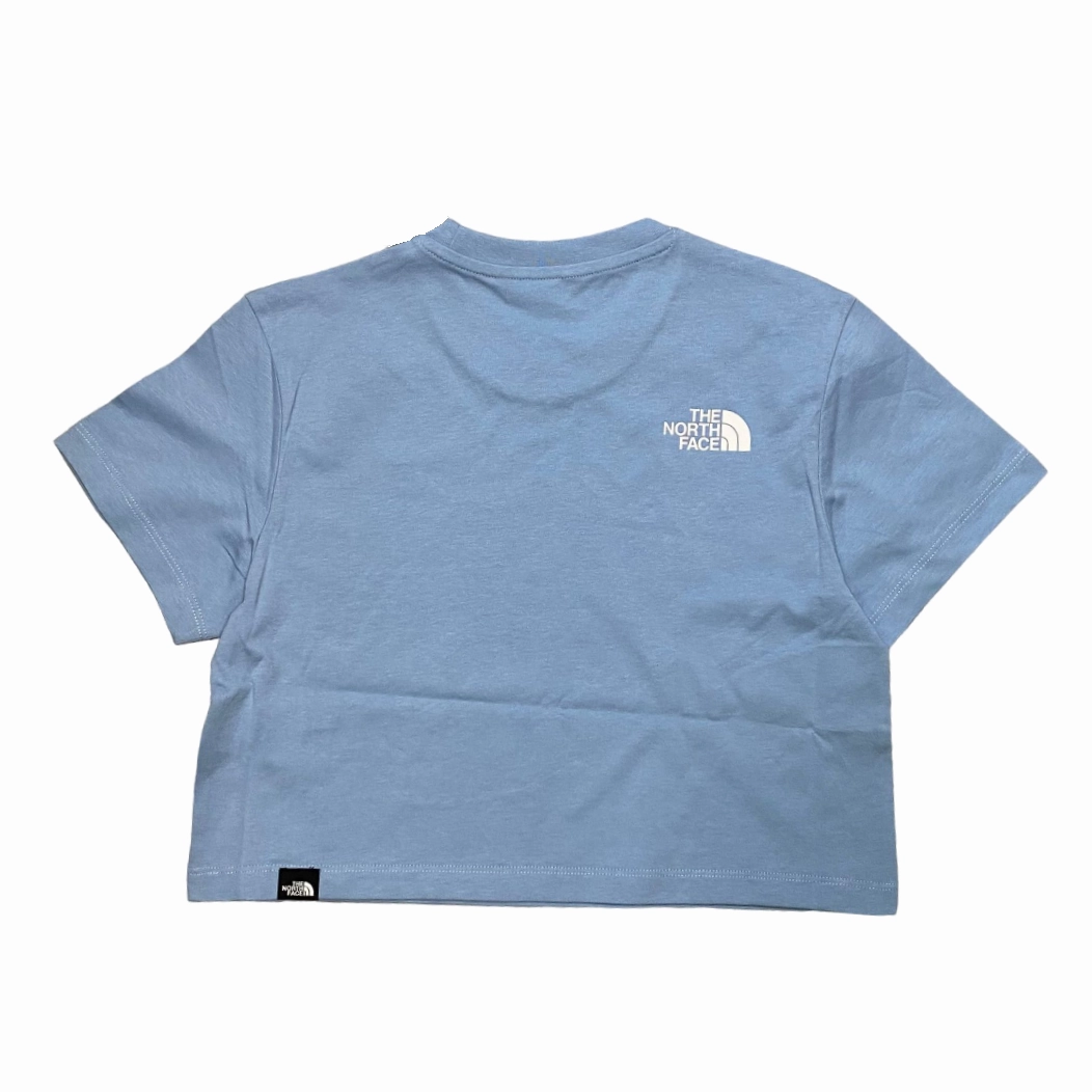 The North Face maglietta manica corta da ragazza Crop Easy NF0A87T7QEO blu chiaro Light Layer Basic Comfort