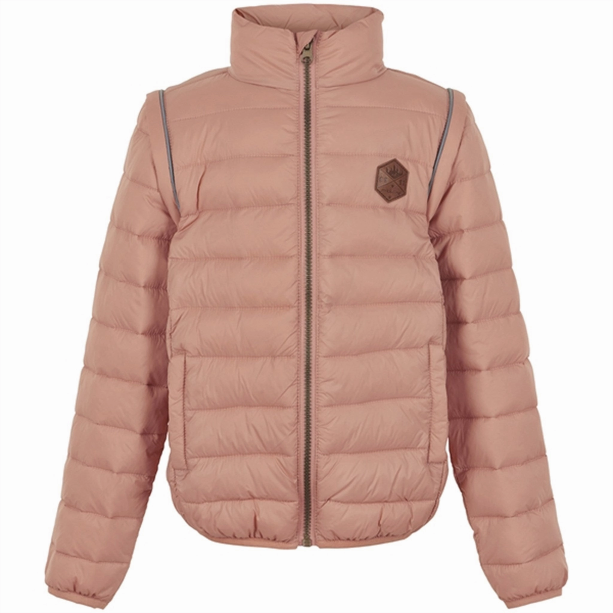 Mikk-Line Nylon puffer 2i1 Jacket Tawny Brown Evening Chill Piece Layered Wind Barrier