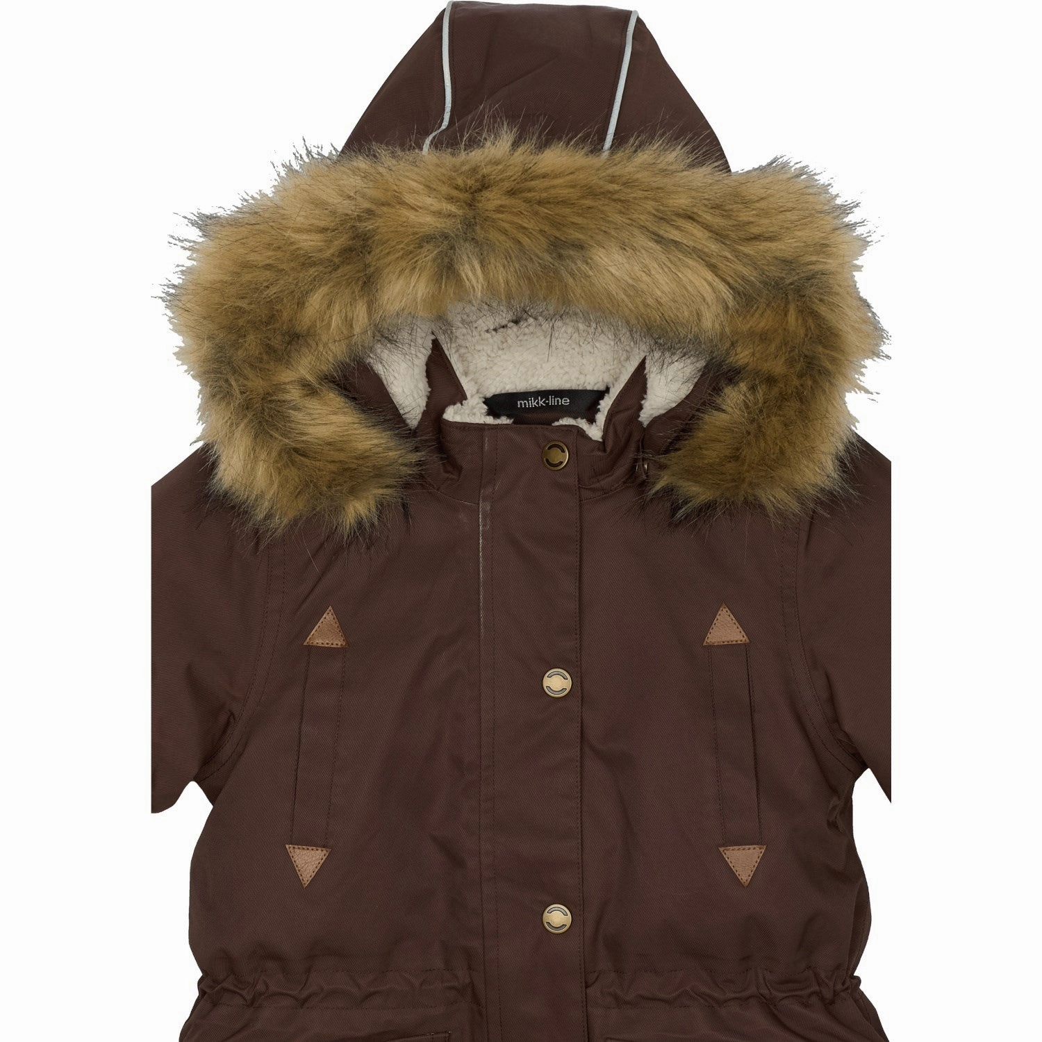 Convertible Collar Design Mikk-Line French Roast Twill Nylon Girl Parca