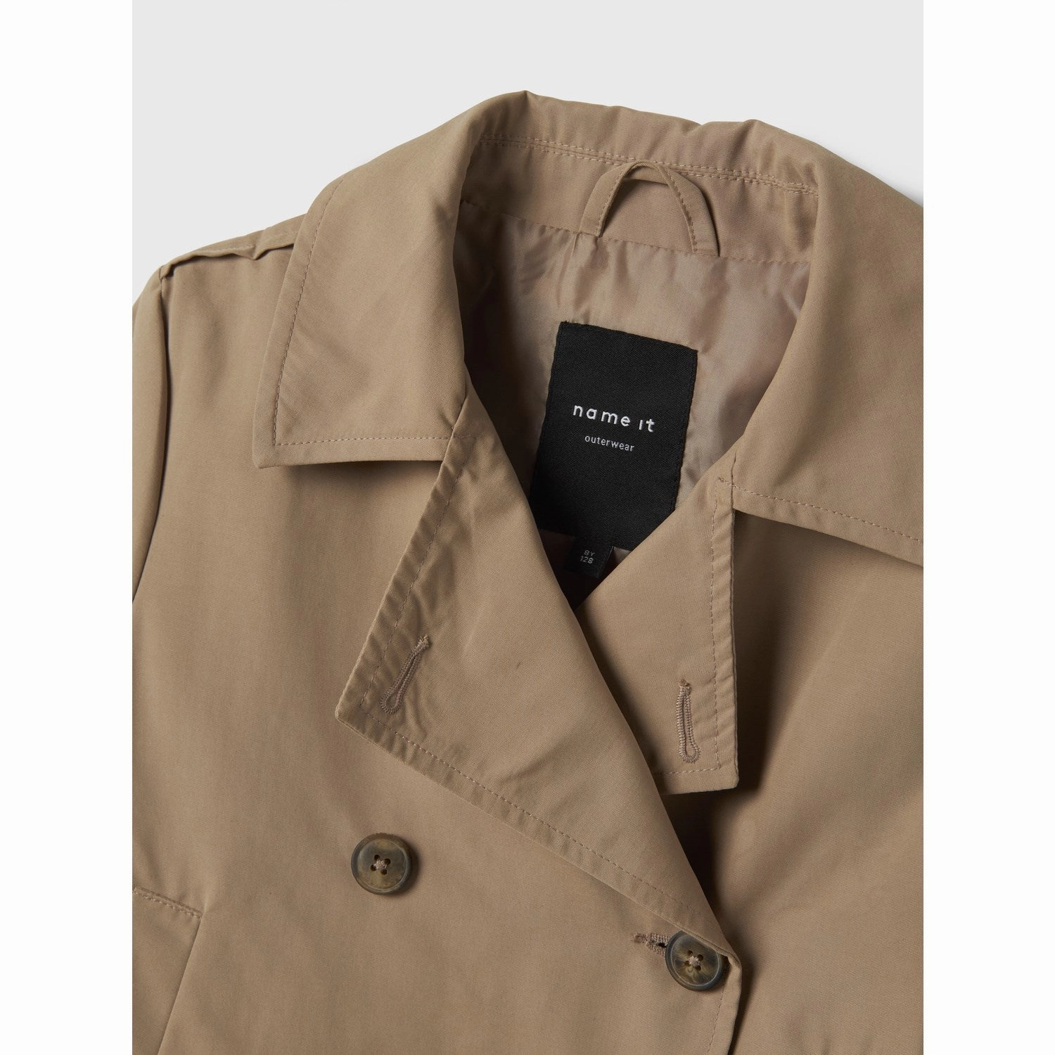 Name It Savannah Tan Madelin Trenchcoat Short Durable Design
