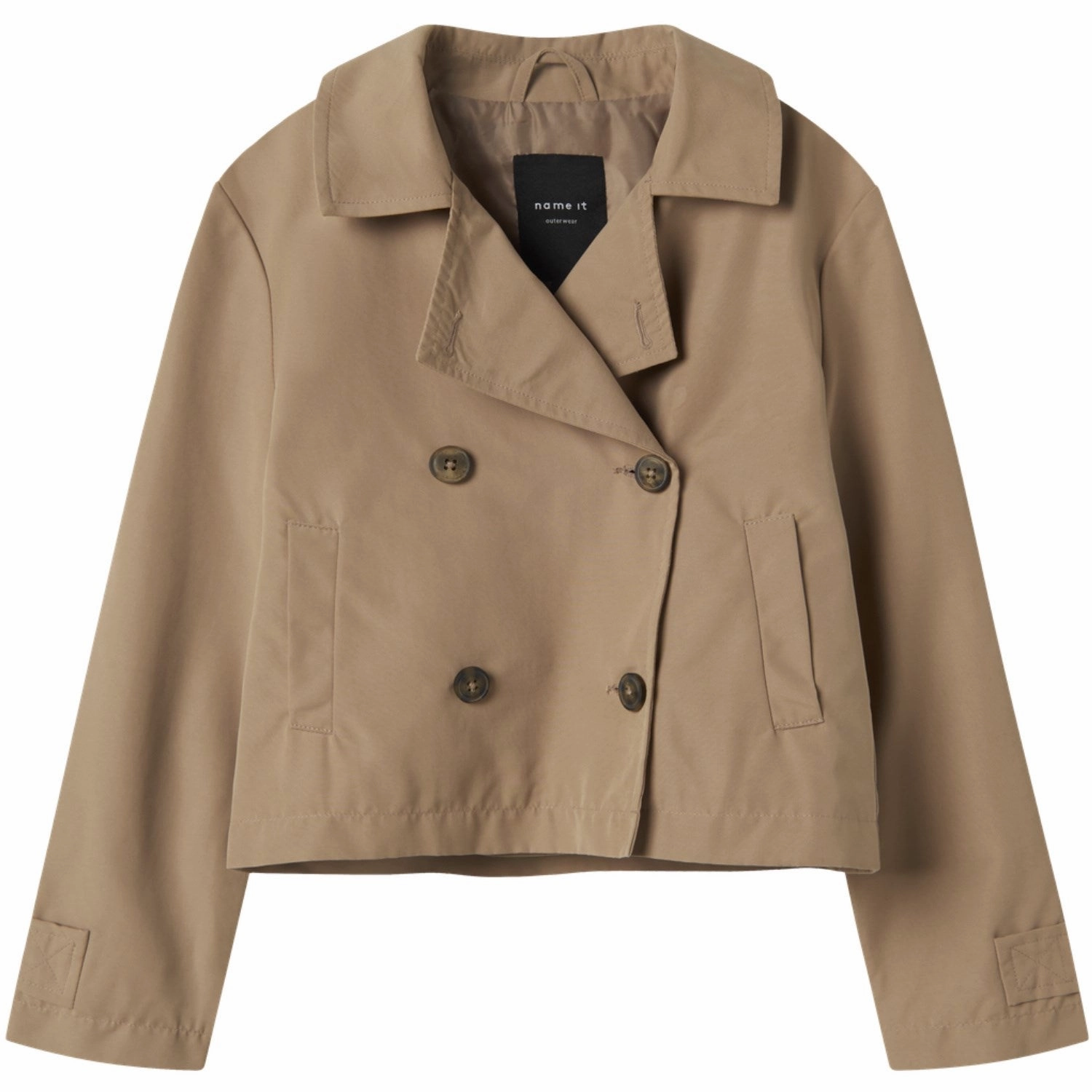 Button Closure Name It Savannah Tan Madelin Trenchcoat Short