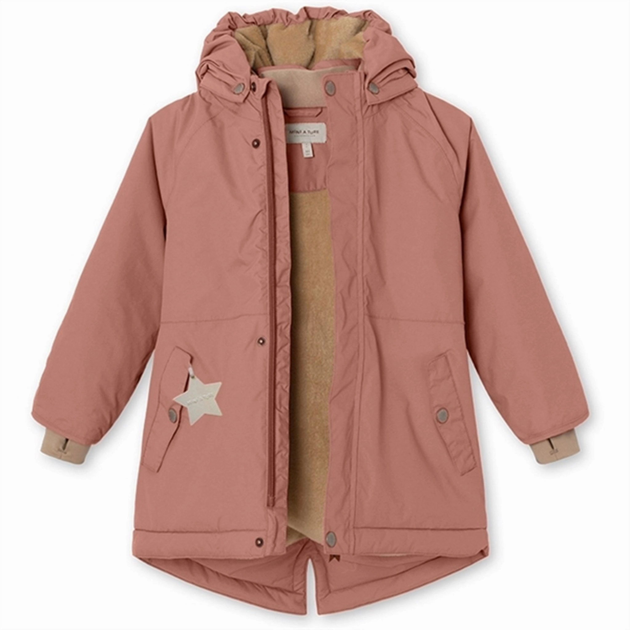 MINI A TURE Vikana Fleece Winter Jacket Wood Rose Ergonomic Armhole Cut