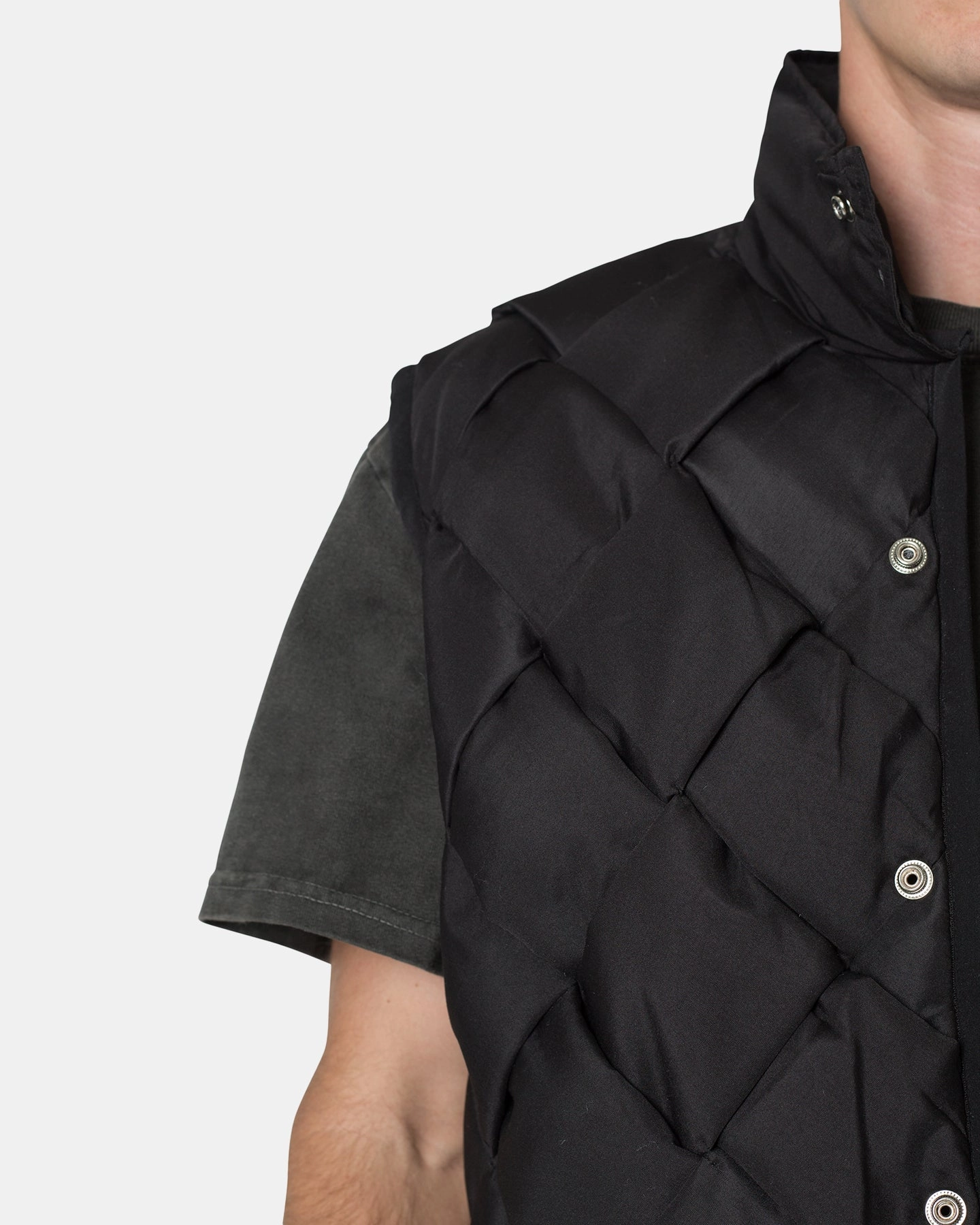 Rain Safe MNML Woven Puffer Vest Black