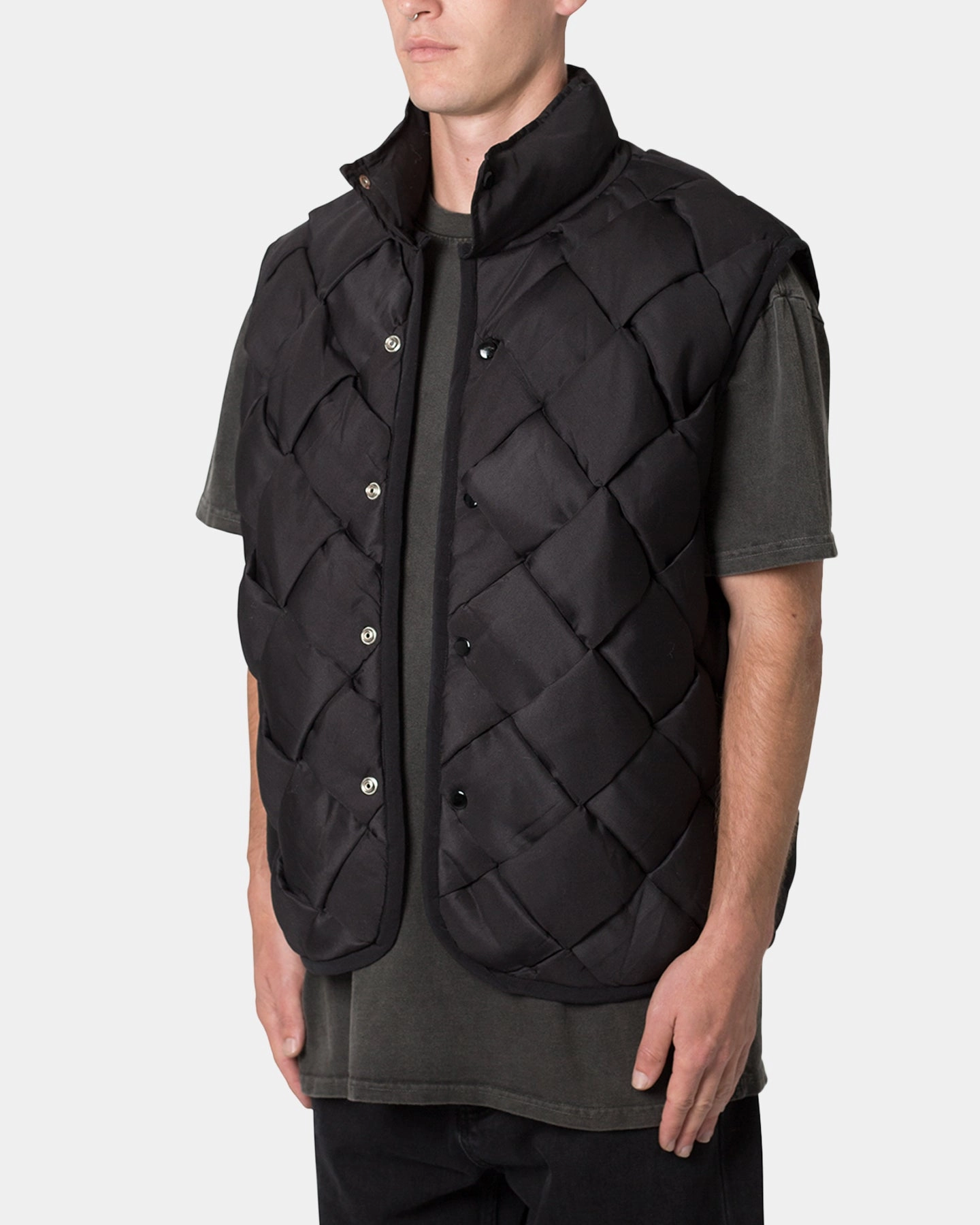 MNML Woven Puffer Vest Black Chill Weather cyclist
