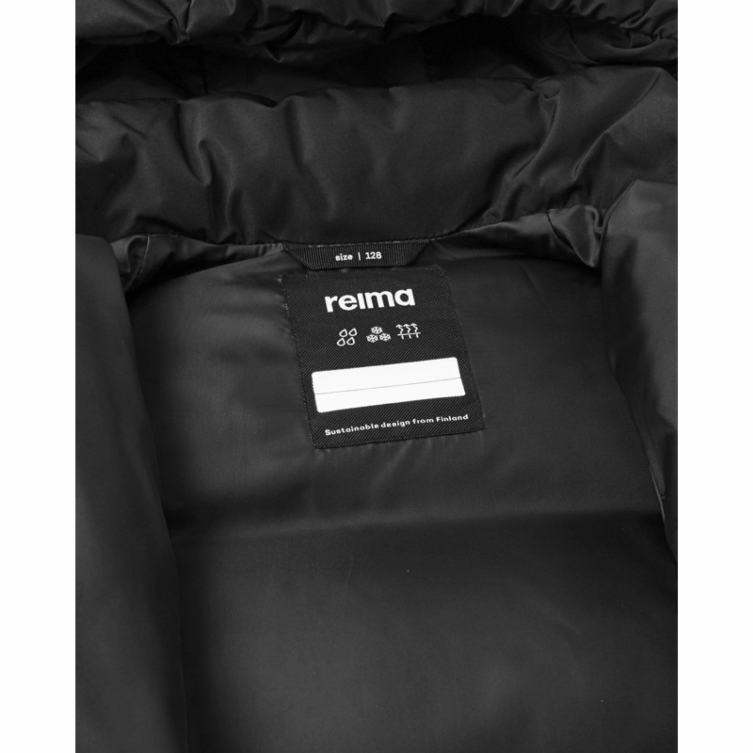 Reima Black Down Jacket Paimio ConvertibleCollar