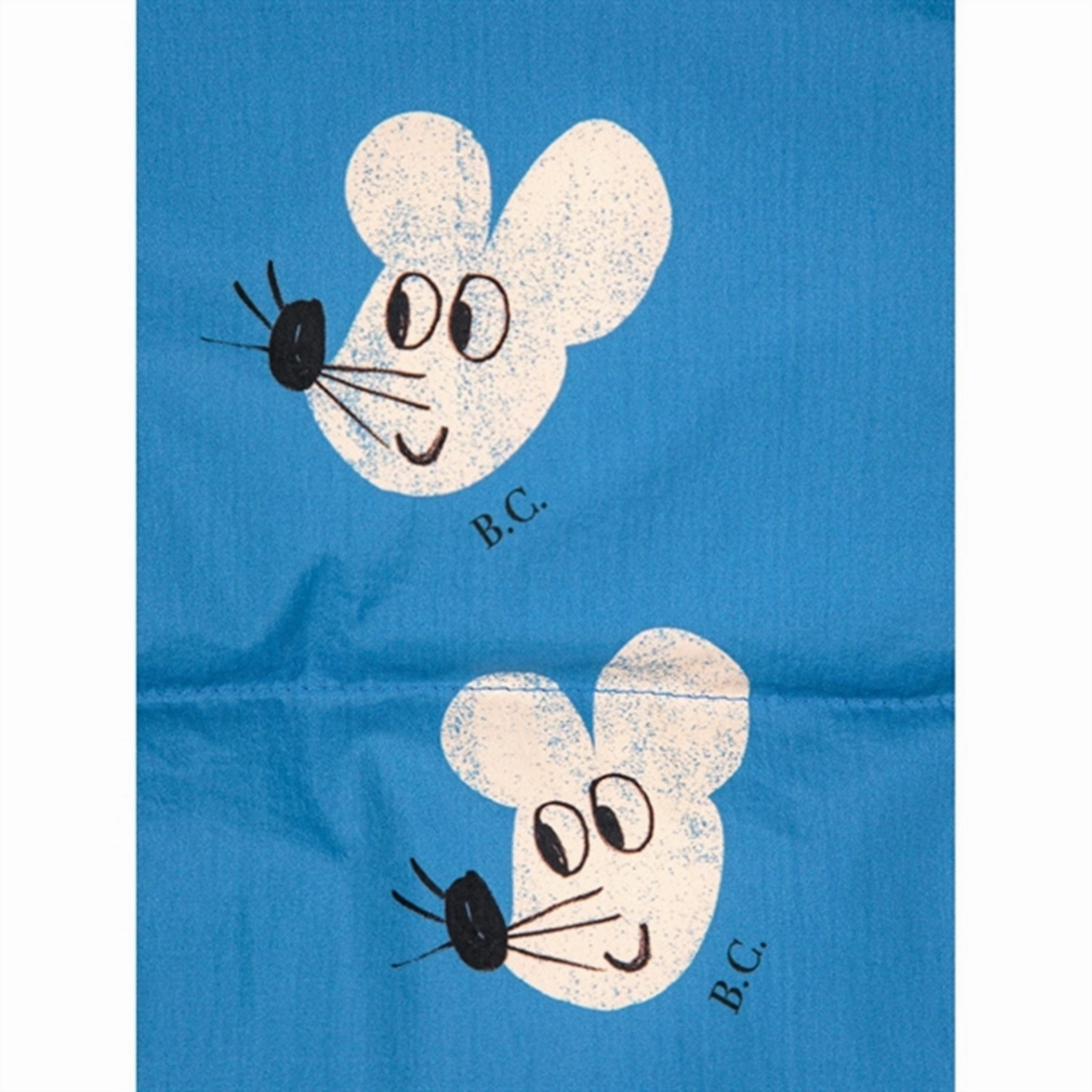 Contrast Stitch Bobo Choses Blue Mouse Hooded Jacket AOP