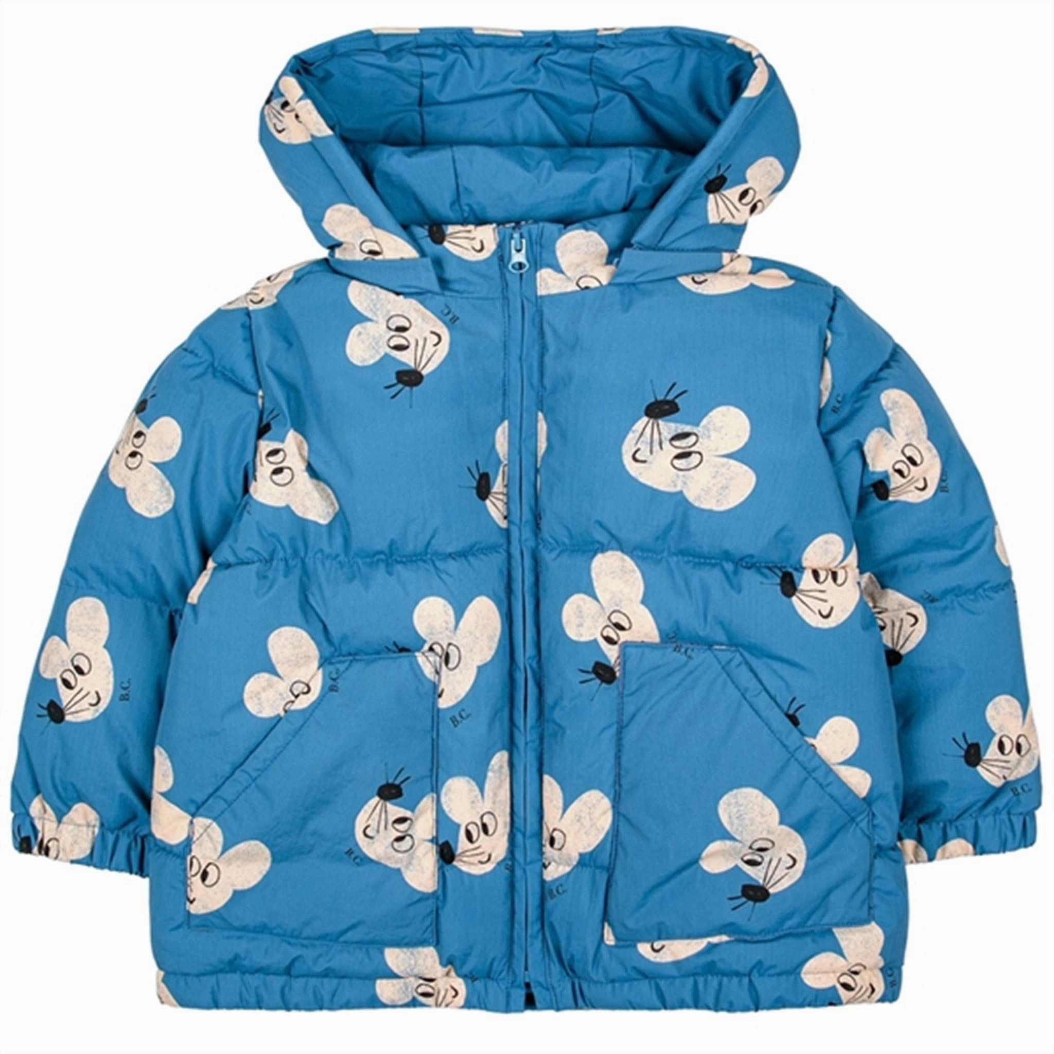 Transition Wear Bobo Choses Blue Mouse Hooded Jacket AOP