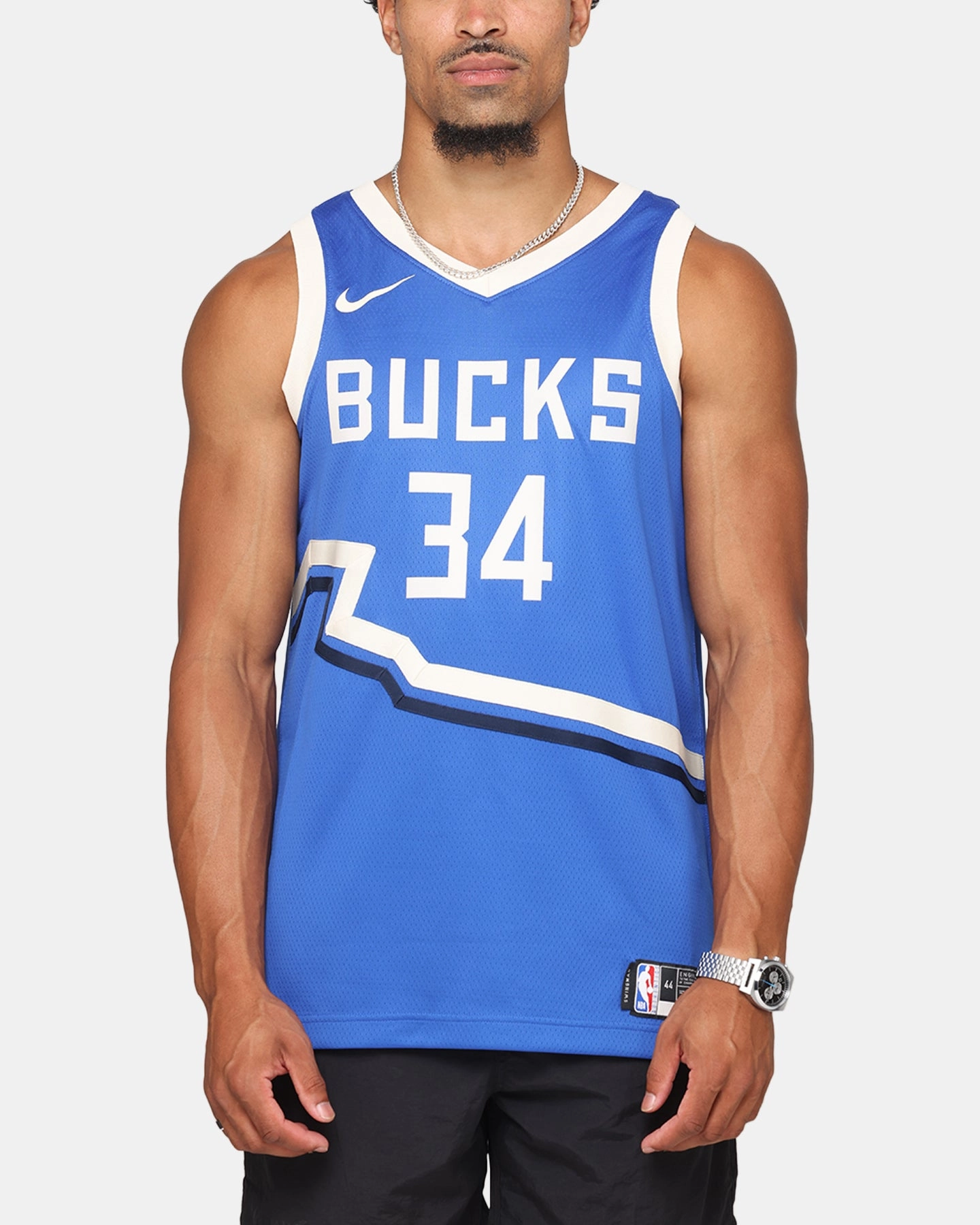 Unstructured Silhouette Hybrid Fabric Blends Nike Giannis Antetokounmpo Milwaukee Bucks #34 City Edition 2024/25 Nike Dri-Fit NBA Swingman Jersey Game Royal