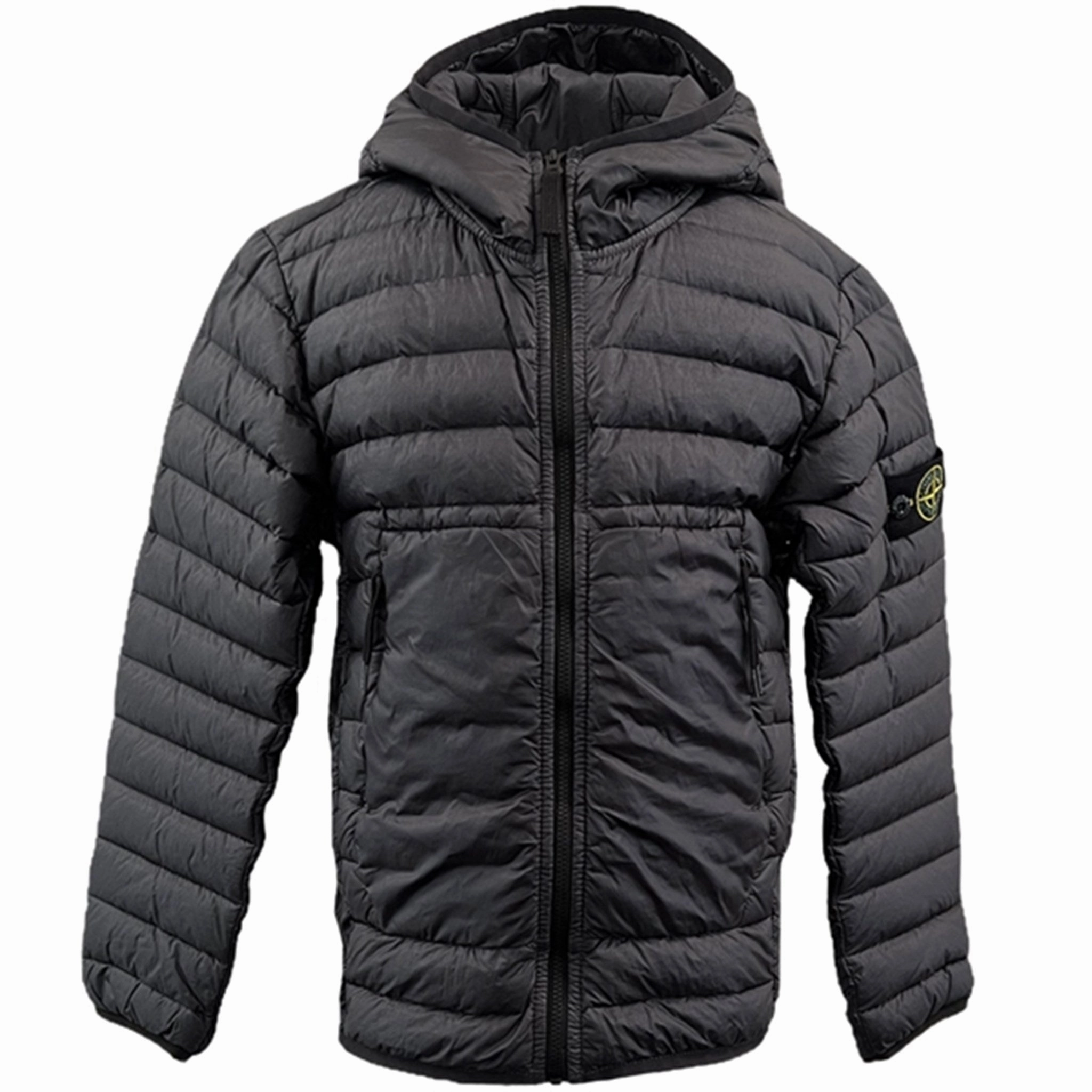 Flexible Comfort Abrasion Resistant Edging Stone Island Real Down Jacket Charcoal