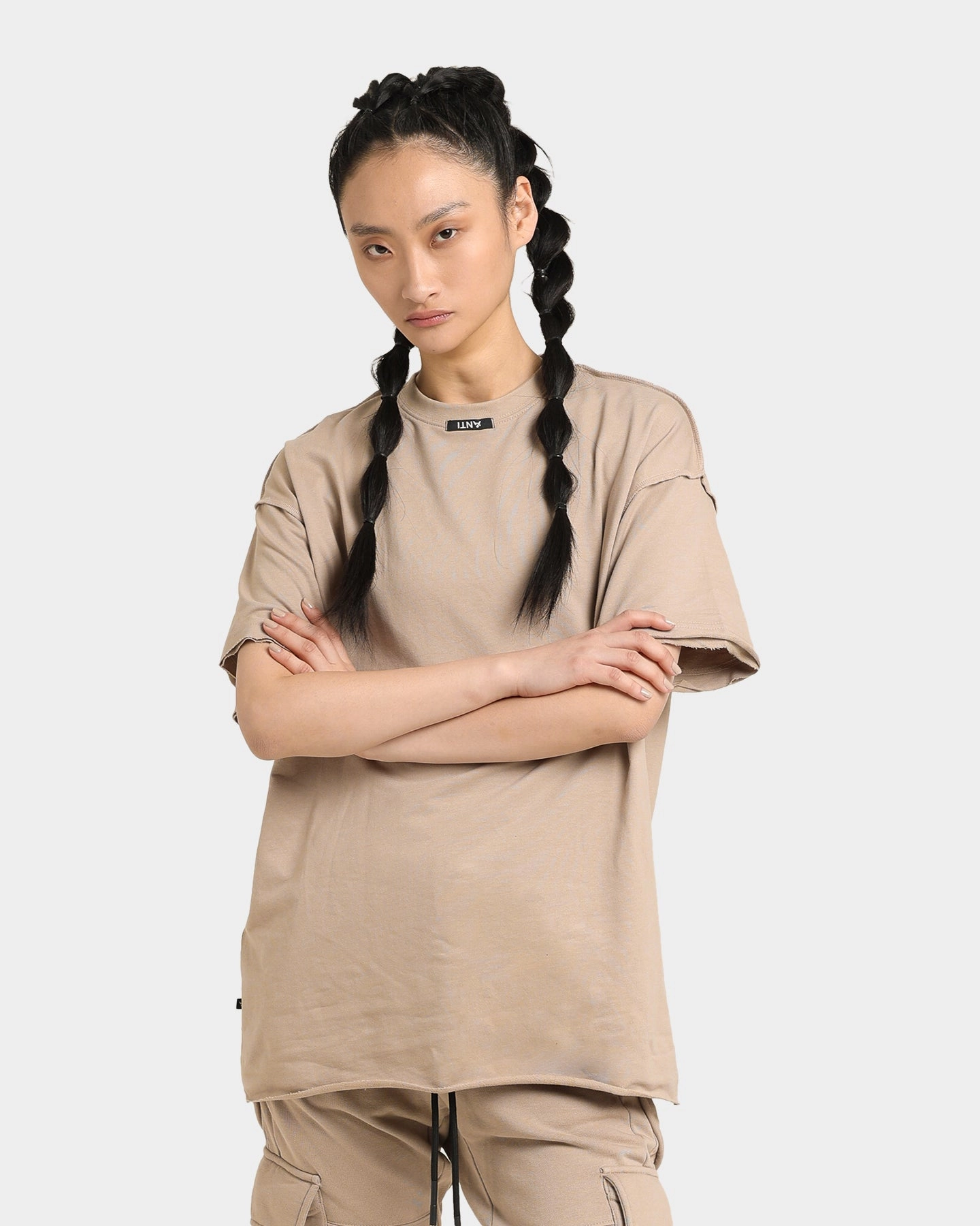 The Anti Order Anti Essential Oversized T-Shirt Bone PocketDetail Functional Look