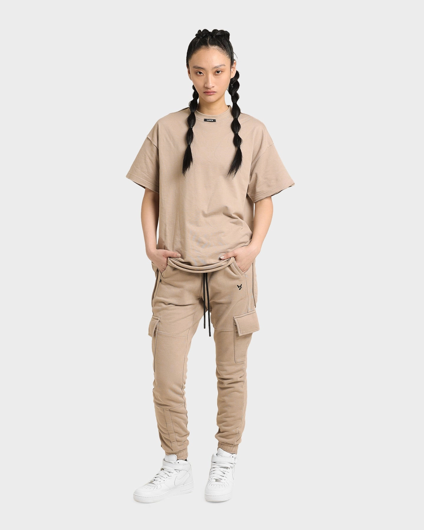 Wide Neck Opening Trendy Vibes The Anti Order Anti Essential Oversized T-Shirt Bone