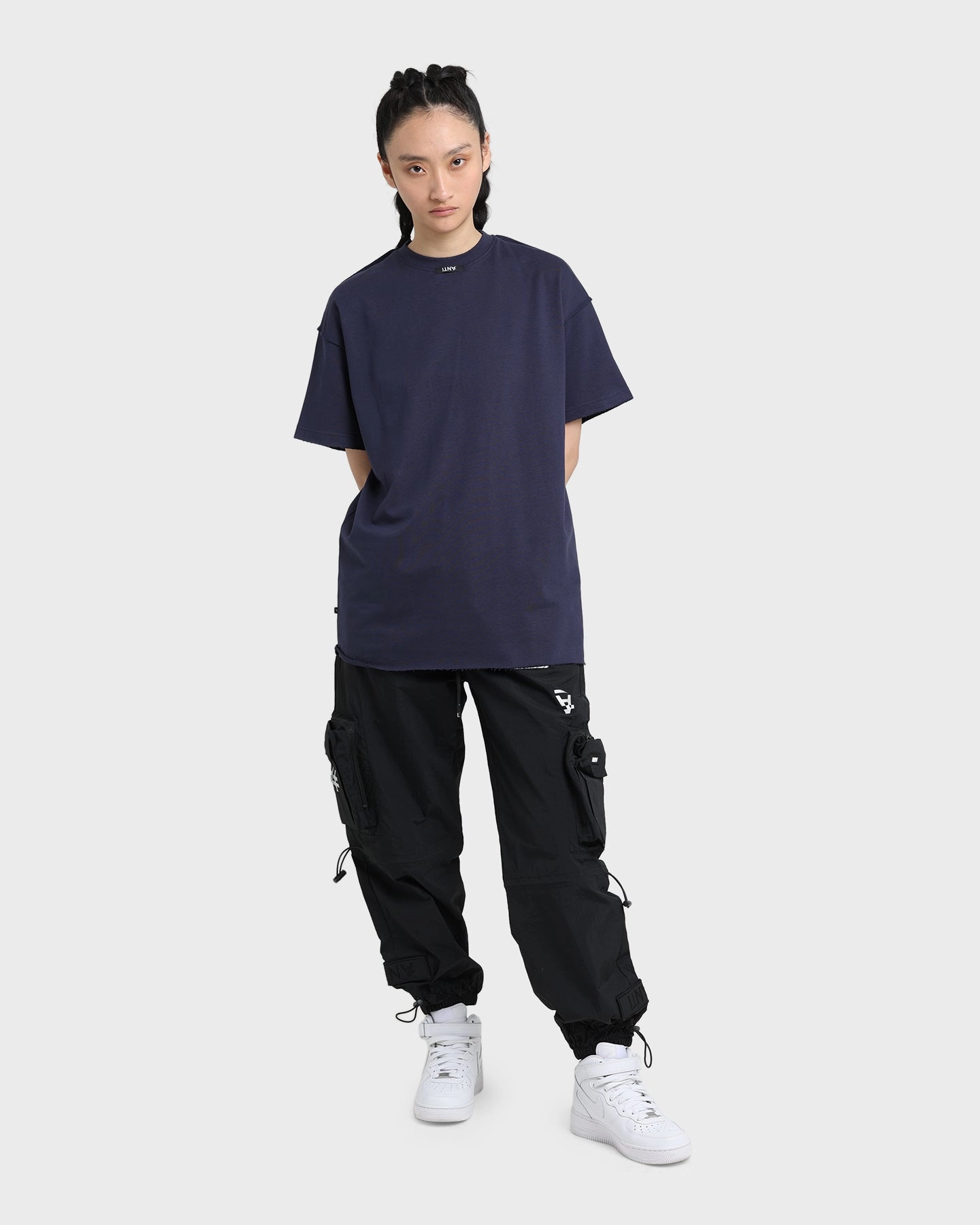 TearResistant Fabric Summer Casual The Anti Order Anti Essential Oversized T-Shirt Navy