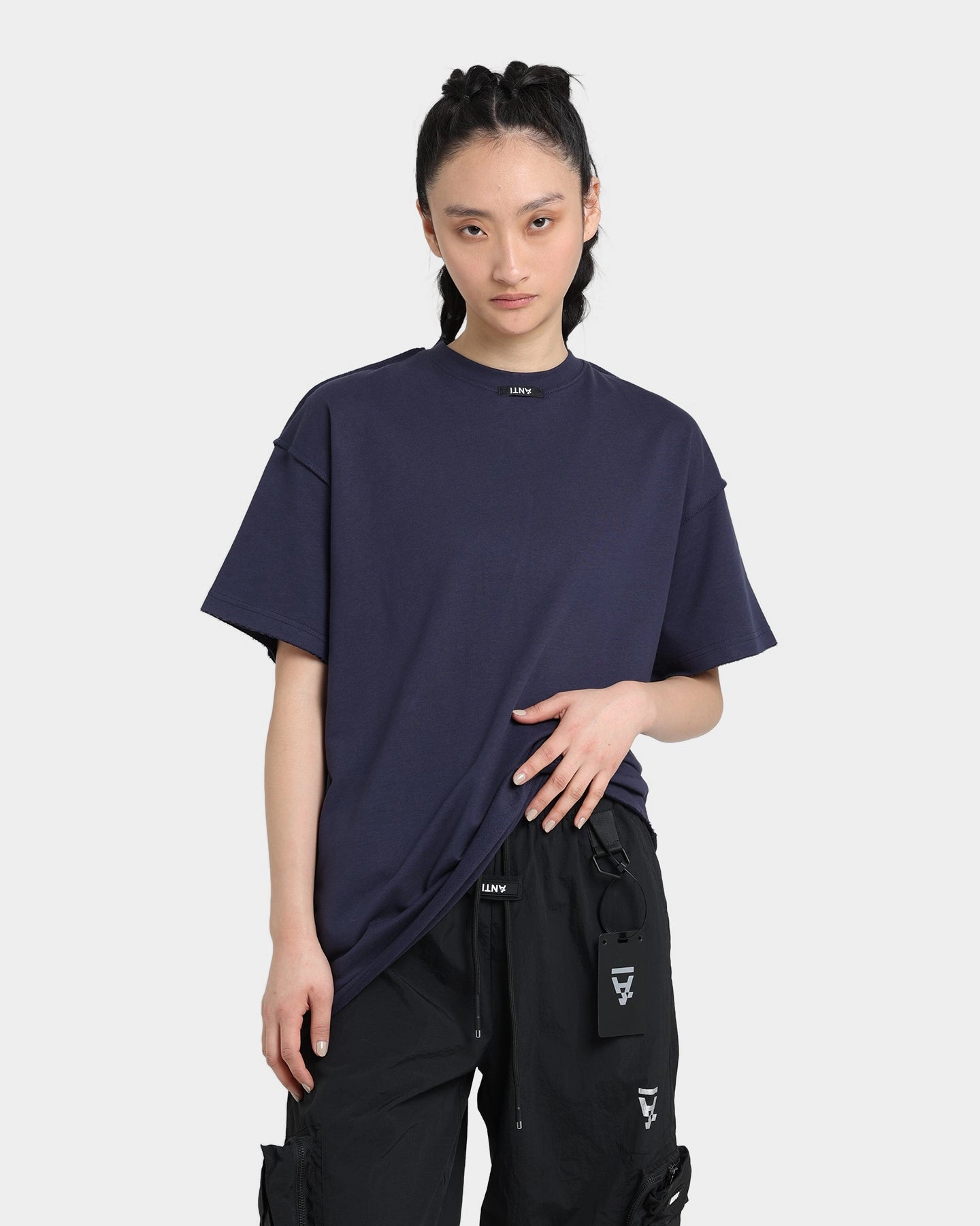 Comfy Style Basic Wear The Anti Order Anti Essential Oversized T-Shirt Navy