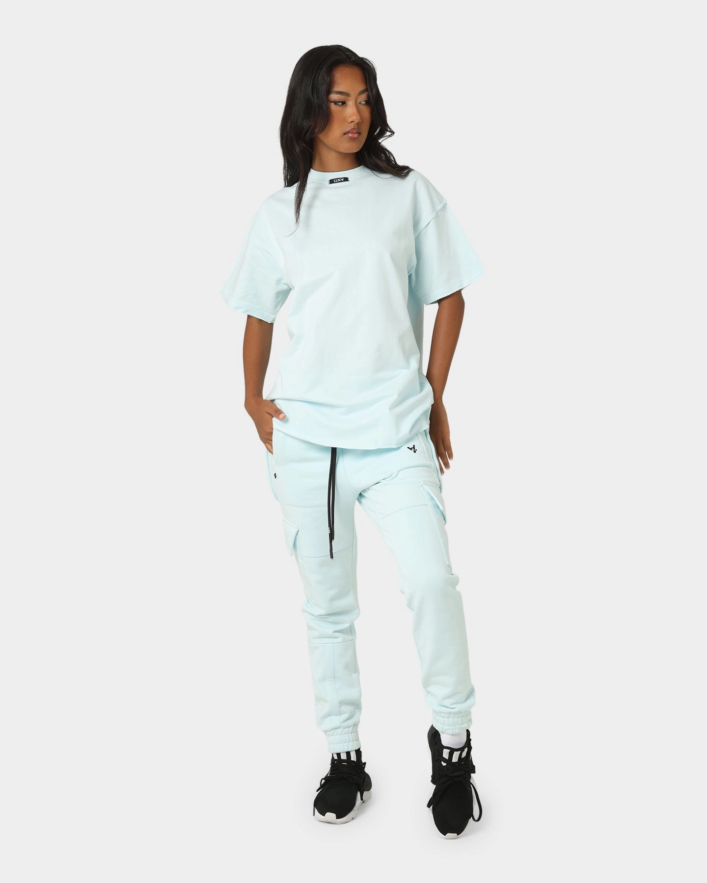 The Anti Order Anti Essential Oversized T-Shirt Pastel Blue LongLastingColor