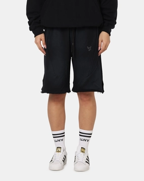 The Anti Order Apocalypse Sweat Shorts Sunfade Black Stretchable Fabric
