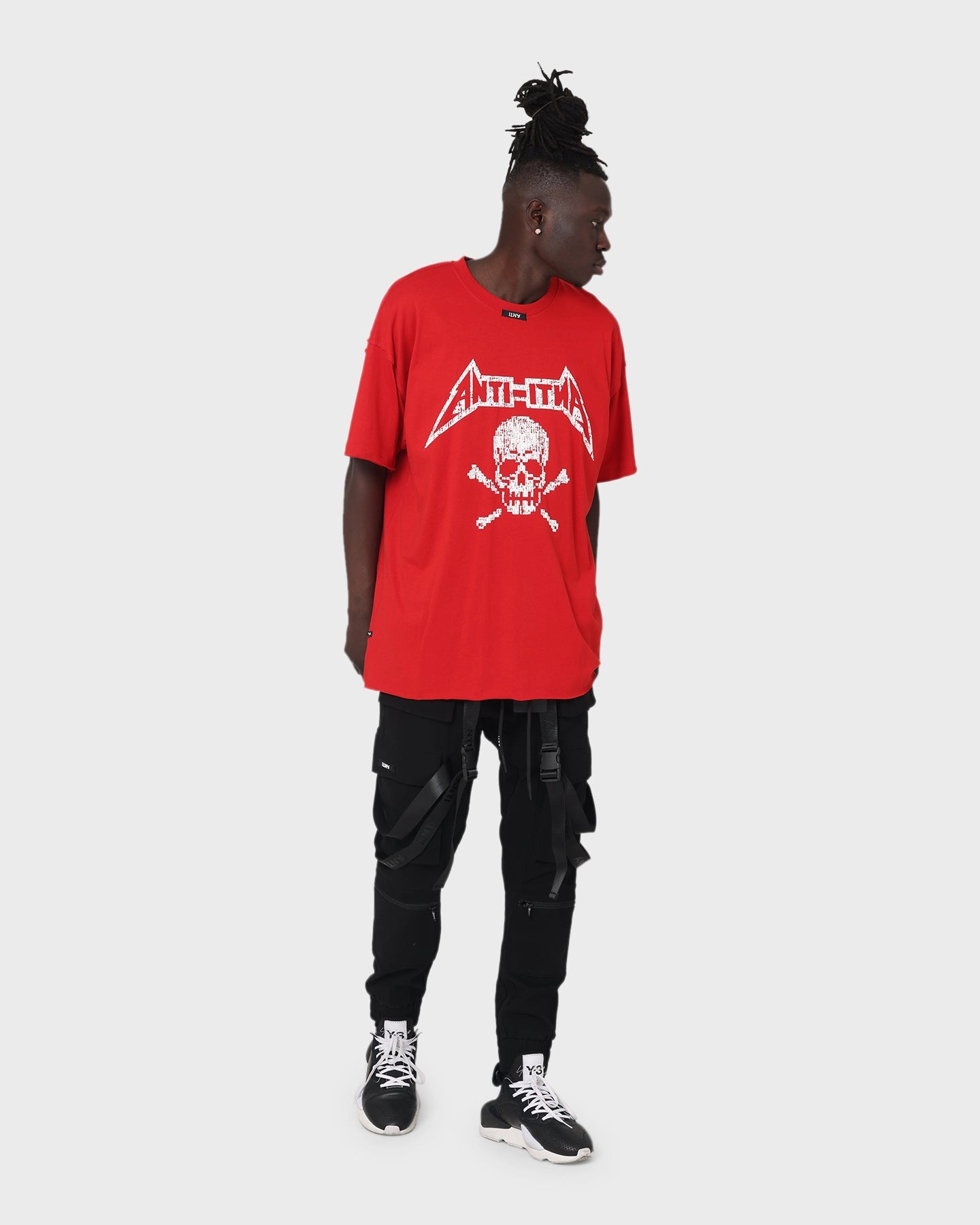 The Anti Order Death Metal Oversized T-Shirt Red/White Lightweight Construction