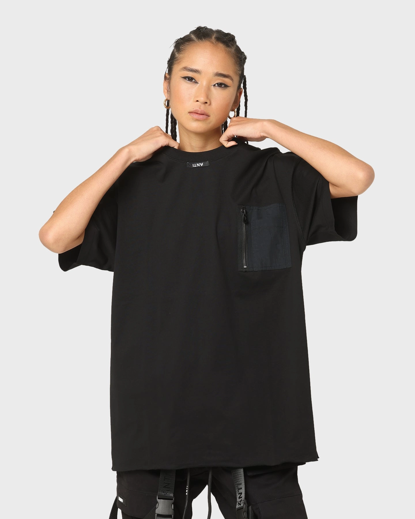 Comfortable And Trendy DoubleStitched Seams The Anti Order Non-Tactical Oversized T-Shirt Black