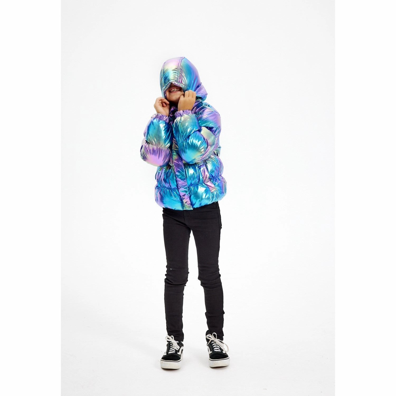 AdjustableHood The New Metallic Lula Puffer Jacket