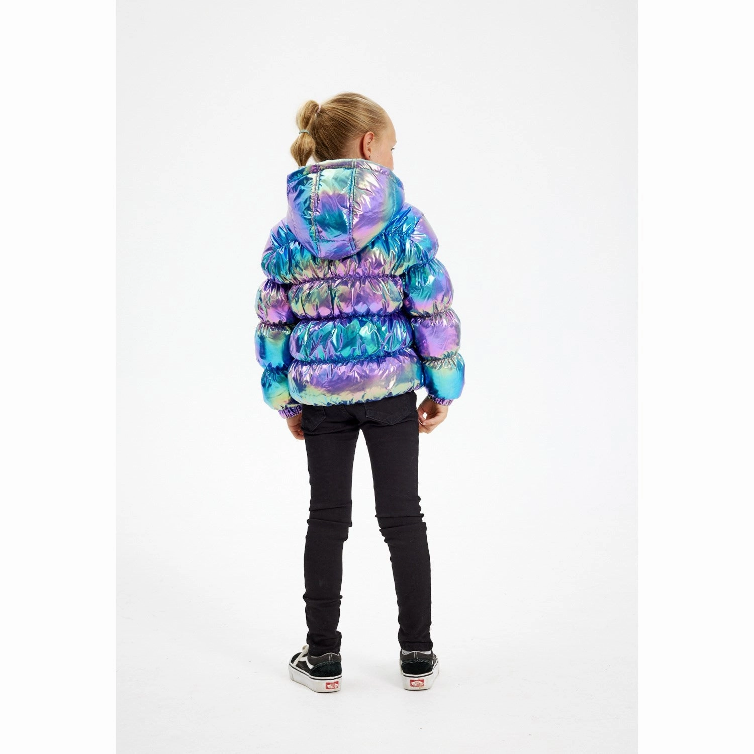 MultiPocket Configuration Smooth Flat Collar The New Metallic Lula Puffer Jacket