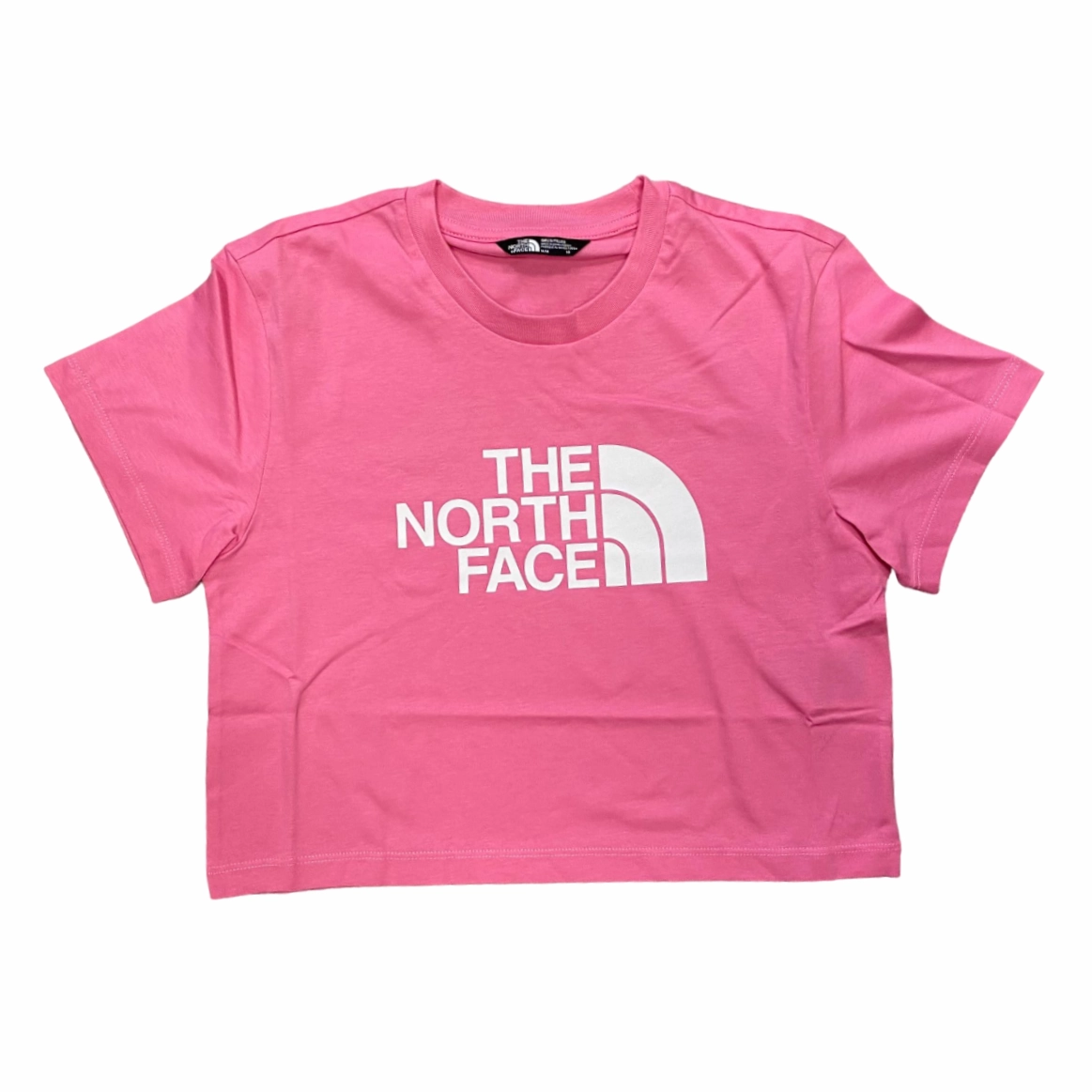 The North Face maglietta manica corta da ragazza Crop Easy NF0A87T7PIH rosa Distressed Hem Finish