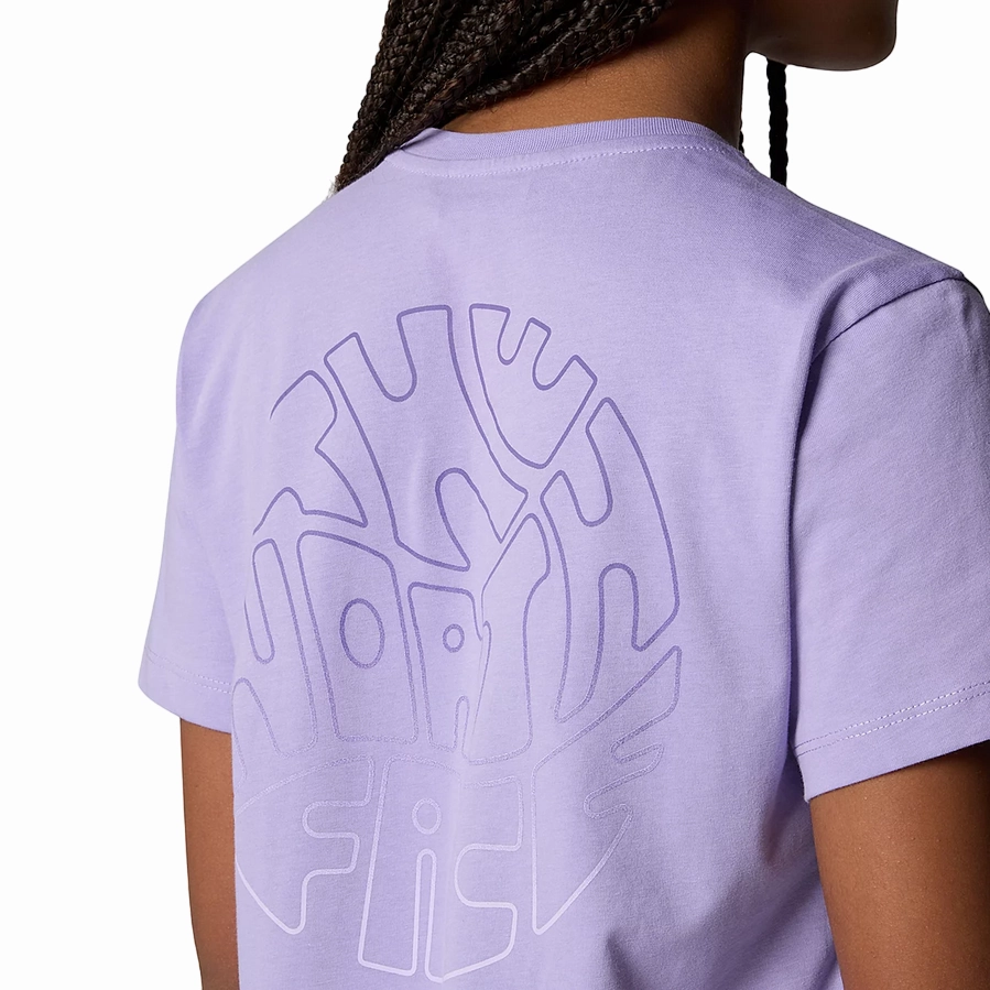 The North Face maglietta manica corta da ragazza Relaxed Graphic NF0A87BCPJO1 viola Easy Care Fabric