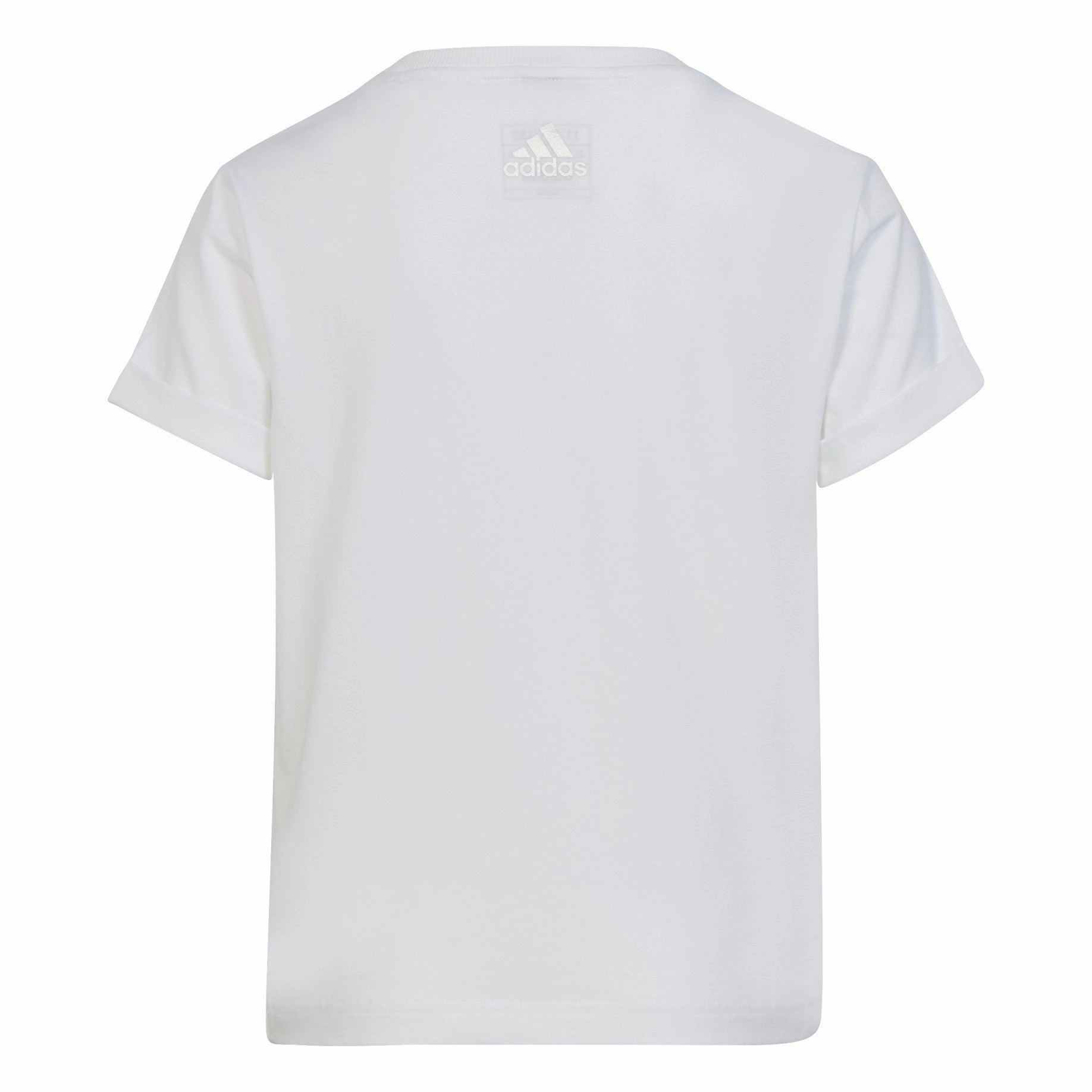 Adidas T-shirt manica corta in cotone da ragazza con nodo laterale HR5818 white Bold and Comfortable