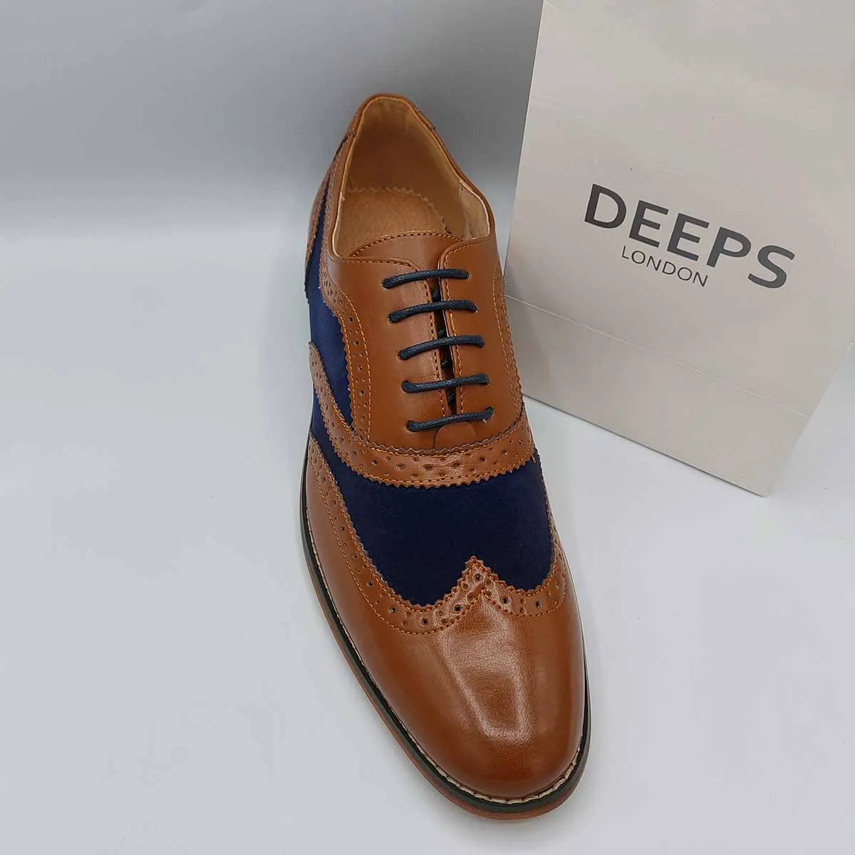 THEODORE MEN'S PATTERNED BROGUE SHOES TANNAVY