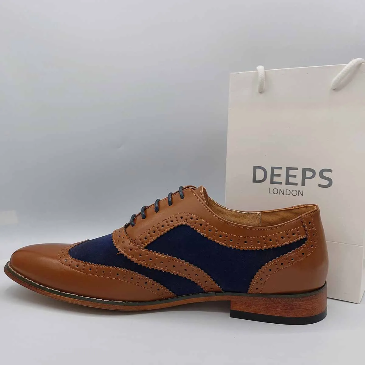 THEODORE MEN'S PATTERNED BROGUE SHOES TANNAVY