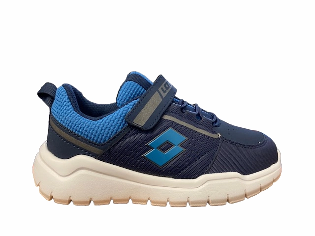white shoes Lotto Scarpa da ginnastica con laccio elastico da bambino Spacelite AMF II CL S 218185 8EW blu