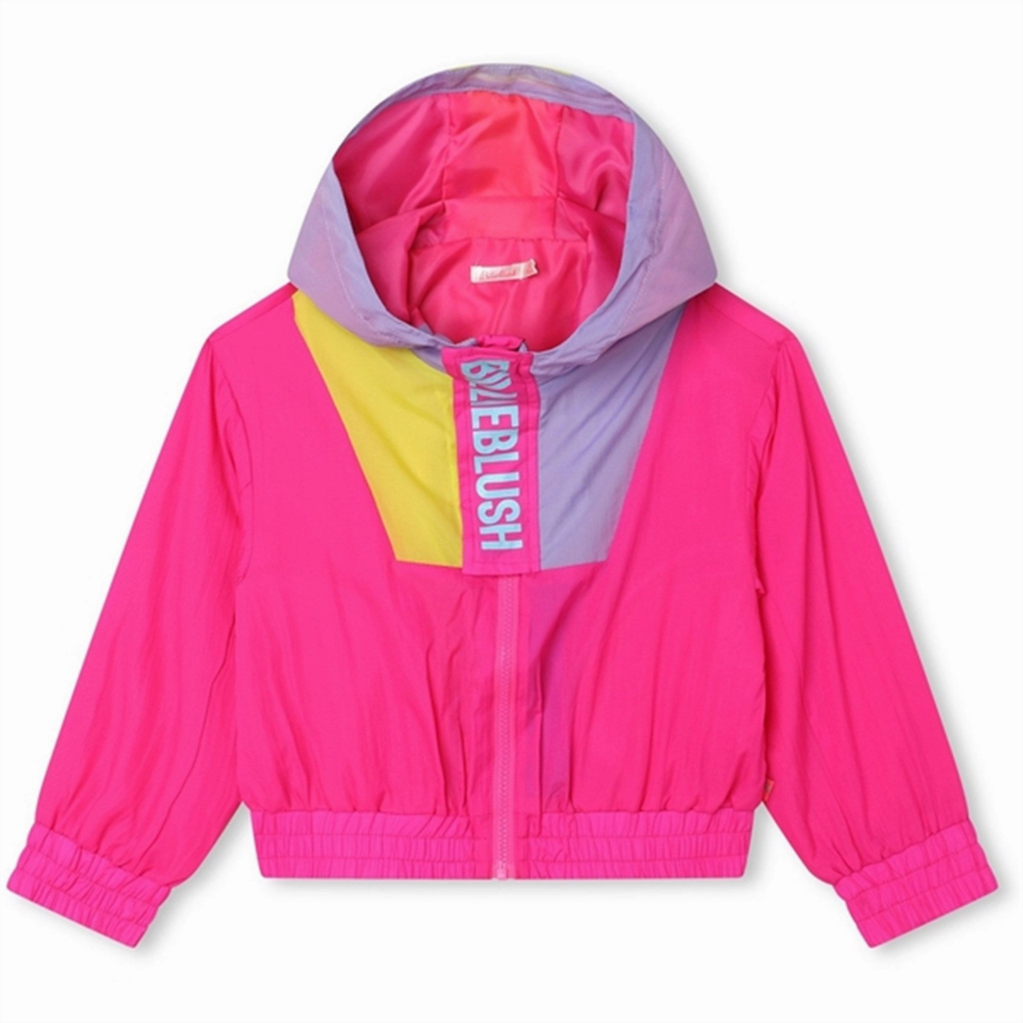 Billieblush Malabar Fluorescent Hooded Windbreaker Weatherproof Zipper Closure