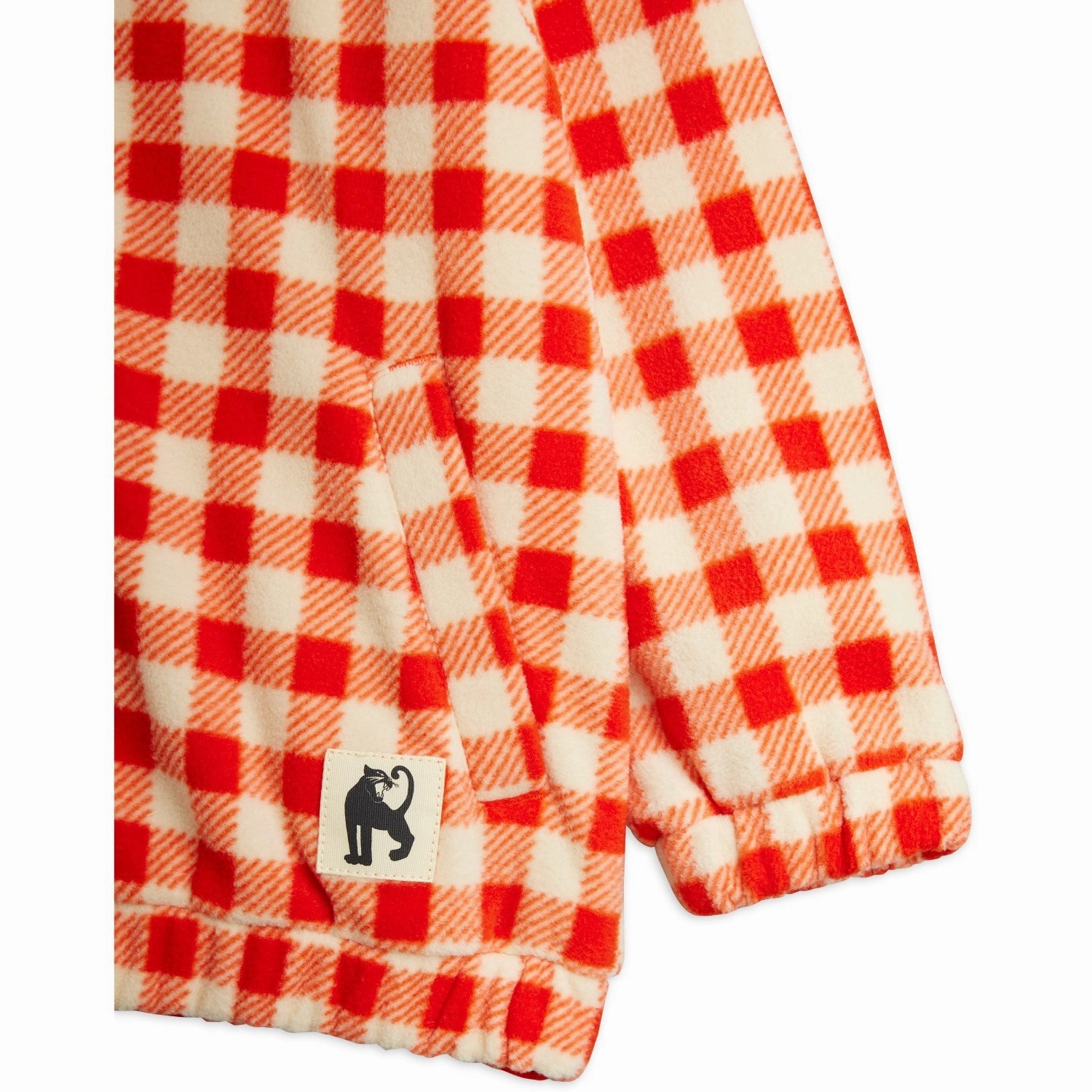 Sustainable Recycled Material Recycled Material Construction Mini Rodini Red Gingham AOP Fleece Jacket
